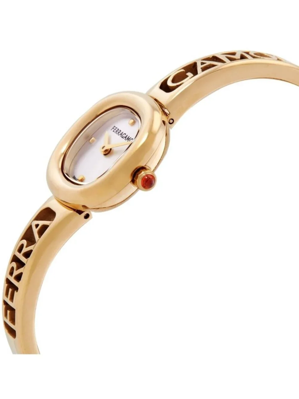 NWT Ferragamo Iconic Jewel Bangle Quartz Silver Dial Ladies Watch
